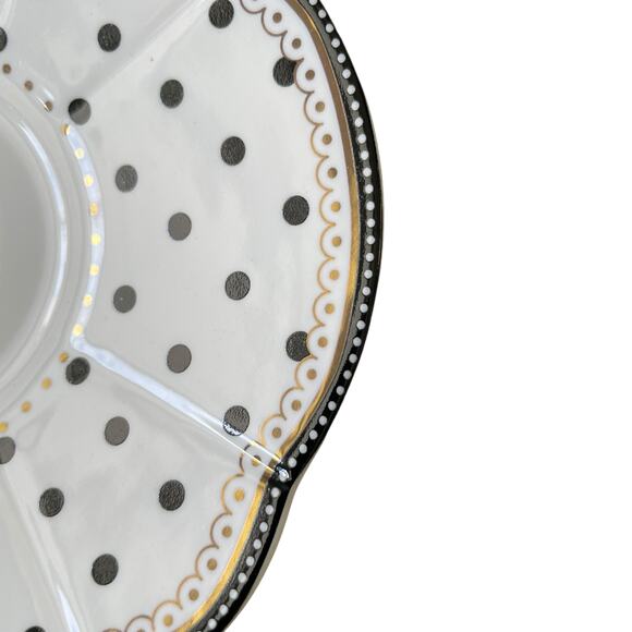 GRACE TEAWARE Black & White Striped Polka Dots Teacup and Saucer Set of 2 New - Picture 13 of 16